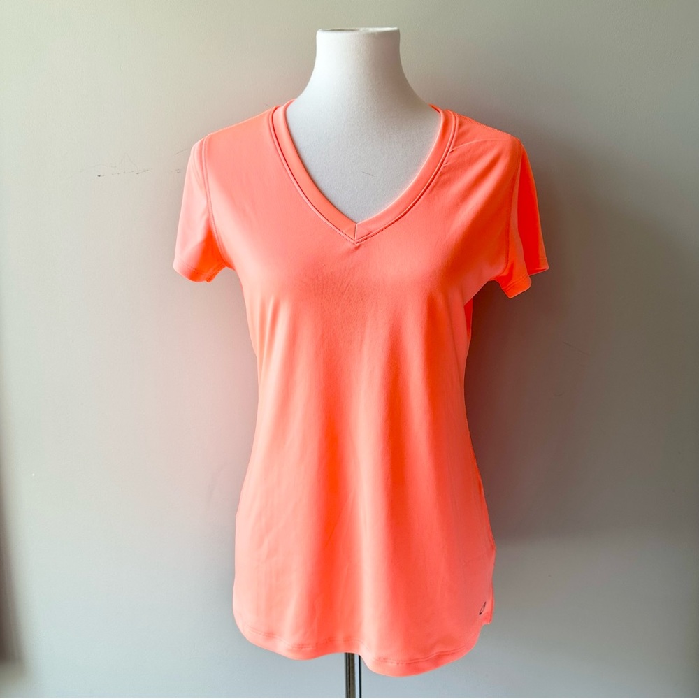 C9 by Champion Neon Tangerine Short Sleeve Dry-fit V-Neck Shirt Size Medium
